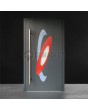 Porte d'entrée anthracite avec ovales colorés