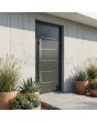 Porte d'entrée moderne en aluminium anthracite
