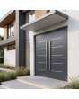 Porte d'entrée double moderne en aluminium, couleur anthracite