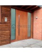 Porte d'entrée en aluminium chêne doré