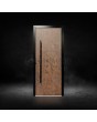 Porte d'entrée en aluminium noir recouverte de quartz fritté corten