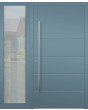 Porte d'entrée LIM à charnières en aluminium avec fenêtre latérale gauche (vue de l'extérieur)
