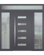 Porte avant à charnières LIM en aluminium avec panneau vitré gauche, droit et supérieur