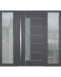 Porte avant à charnières LIM en aluminium avec fenêtre latérale gauche et droite 