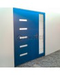 Porte d'entrée avant en aluminium bleu