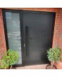 Aluminium anthracite Porte d'entrée LIM à charnières avec fenêtre latérale gauche