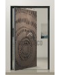Porte avec texture bronze en métal fraisé