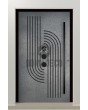 PIVOT M13 - porte pivotante avec texture grise en métal fraisé