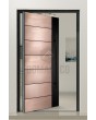 PIVOT M15 - porte pivotante en aluminium avec texture cuivrée en métal fraisé