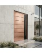 Porte battante en aluminium avec texture cuivrée en métal fraisé