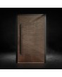 Porte d'entrée avant en aluminium avec charnières et texture métallique fraisée