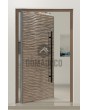 PIVOT M16 - porte à charnières en aluminium avec texture en métal fraisé