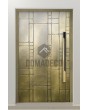 PIVOT M18 - porte pivotante en aluminium avec texture en laiton jaune de métal fraisé