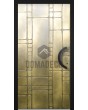 Porte d'entrée à charnières en aluminium avec texture en laiton jaune en métal fraisé