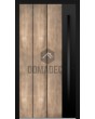 Porte d'entrée à charnières en aluminium avec texture de métal fraisé nickel-or