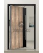 PIVOT M19 - porte d'entrée pivotante en aluminium avec texture nickel doré en métal fraisé