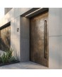 Porte battante en aluminium avec métal liquide bronze