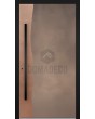 LIM M25 - porte à charnières en aluminium avec métal liquide en cuivre et bronze vieilli