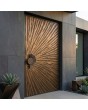 Porte battante en aluminium avec texture brune de métal fraisé