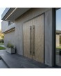 Porte d'entrée double en anthracite recouverte de métal liquide