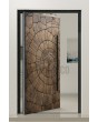 PIVOT M30 - porte pivotante en aluminium avec texture brune de métal fraisé