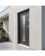 Belle porte d'entrée en acier anthracite