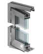 Porte pliante accordéon en verre et aluminium à 5 vantaux