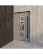 Porte moderne en aluminium gris exclusive au design unique