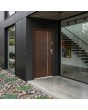 Porte d'entrée moderne en acajou