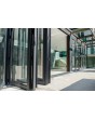 Porte pliante accordéon en verre et aluminium à 3 vantaux