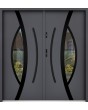 Sta Pegasus Double Noir - porte double extérieure en acier de haute qualité avec cadre noir autour du verre