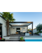 Pergola extérieure murale bioclimatique en aluminium