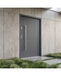 porte d'entrée contemporaine en acier anthracite