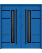 Sta Picard Double Noir - porte d'entrée double en acier inoxydable avec cadre noir autour du verre