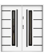 Sta Picard Double Noir - porte d'entrée double en acier inoxydable avec cadre noir autour du verre