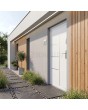 Porte d'entrée contemporaine en acier blanc