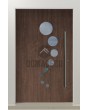 PIVOT 12E - Porte pivotante en aluminium avec fenêtres circulaires