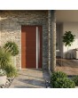 Porte d'entrée en aluminium rouge avec bande