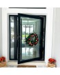 Porte d'entrée pivotante en aluminium, entièrement vitrée, de couleur anthracite