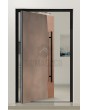 PIVOT M25 - porte pivotante en aluminium avec métal liquide cuivre et bronze vieilli
