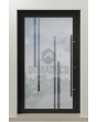 PIVOT Glass S10 - porte pivotante en aluminium dépoli avec décor transparent
