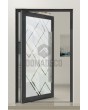 PIVOT Glass S15 - porte pivotante en aluminium dépoli avec décor transparent