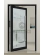 PIVOT Glass S17 - porte pivotante en aluminium dépoli avec décor transparent