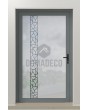 PIVOT Glass S21 - porte pivotante en aluminium dépoli avec motif transparent