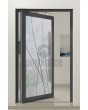 PIVOT Glass S22 - porte pivotante en aluminium dépoli avec motif transparent
