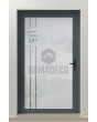 PIVOT Glass S23 - porte pivotante en aluminium dépoli avec adresse transparente