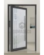 PIVOT Glass S23 - porte pivotante en aluminium dépoli avec adresse transparente