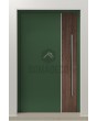 PIVOT V22 - porte d'entrée pivotante en aluminium avec décor bois