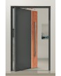 PIVOT V22 - porte d'entrée pivotante en aluminium avec décor bois
