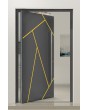 PIVOT V37 - porte d'entrée pivotante élégante en aluminium avec rayures